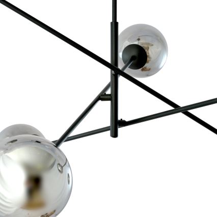 Luster na tyči LINEAR 6xE14/10W/230V čierna/šedá