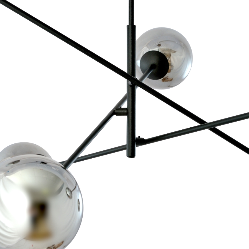 Luster na tyči LINEAR 6xE14/10W/230V čierna/šedá