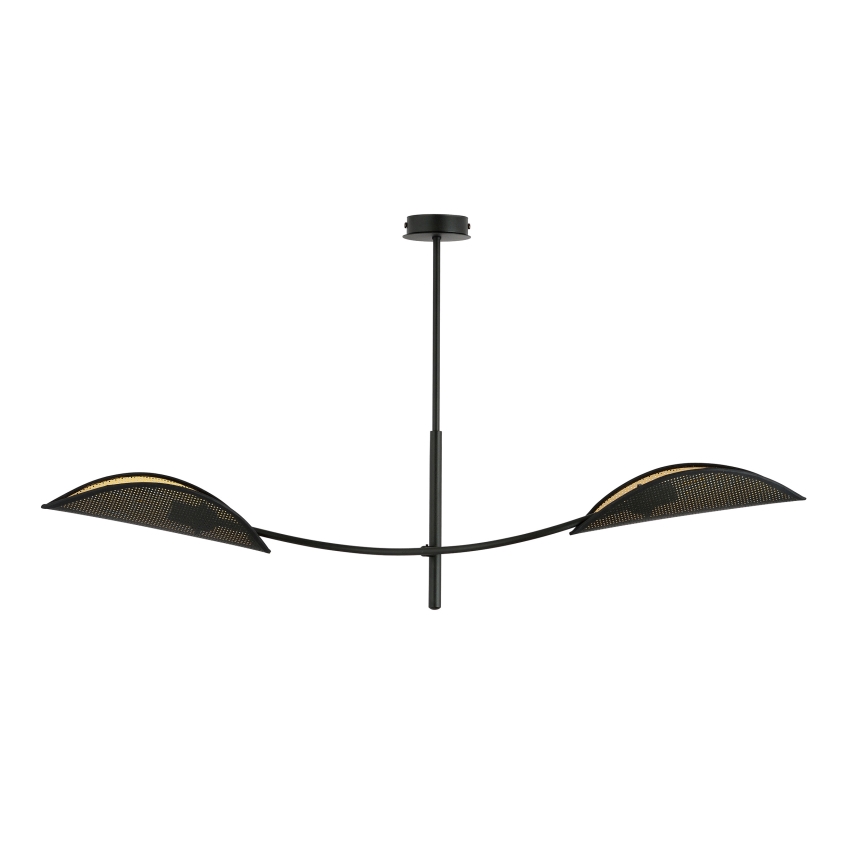 Luster na tyči LOTUS 2xE14/10W/230V čierna/zlatá