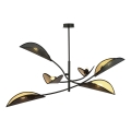 Luster na tyči LOTUS 6xE14/10W/230V čierna/zlatá