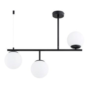 Luster na tyči LUNA 3xE14/10W/230V čierna