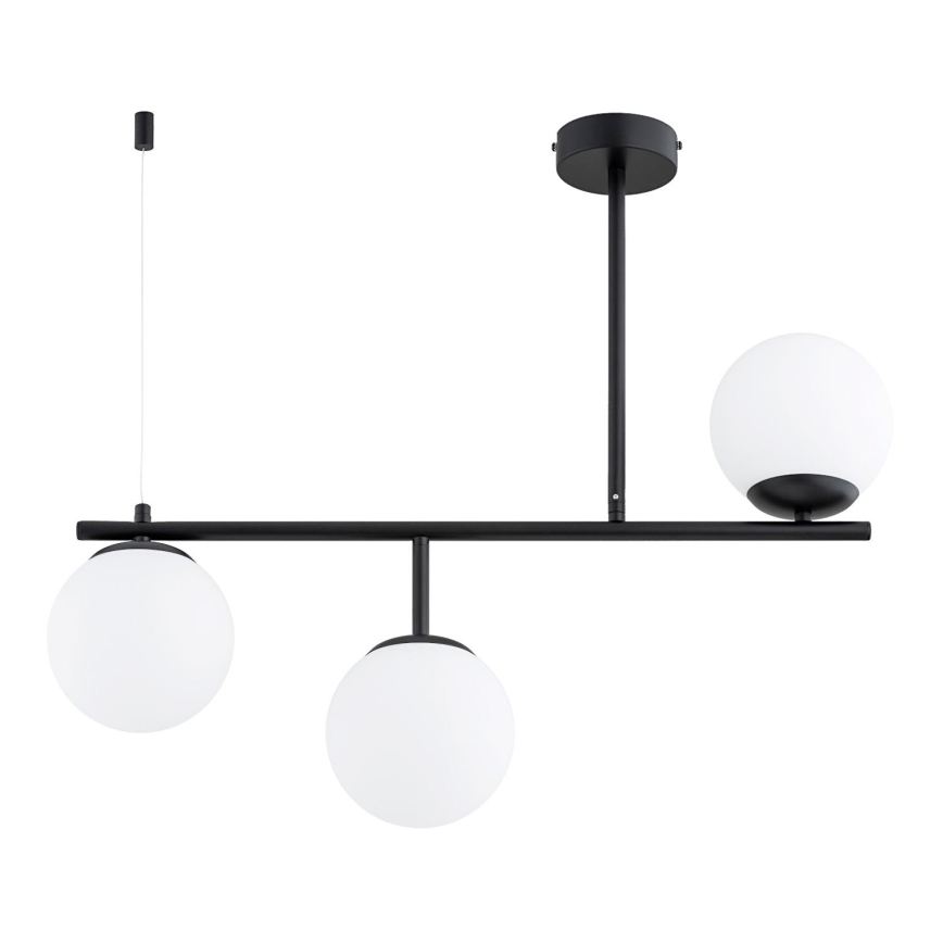 Luster na tyči LUNA 3xE14/10W/230V čierna