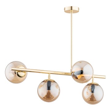 Luster na tyči LUNGO 4xE14/10W/230V zlatá