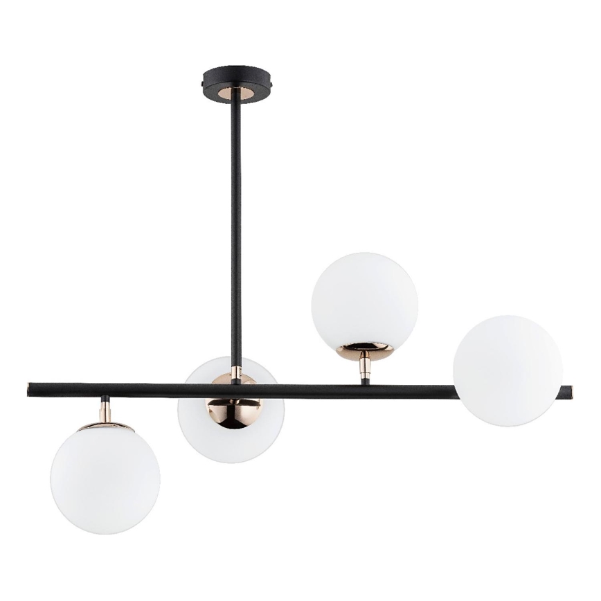 Luster na tyči LURO 4xE14/10W/230V čierna
