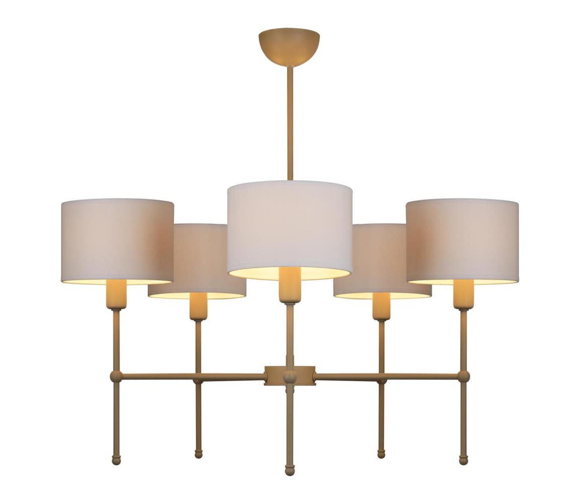 Luster na tyči MADELA 5xE14/40W/230V biela/béžová 0240
