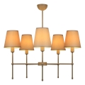 Luster na tyči MADELA 5xE14/40W/230V biela/béžová