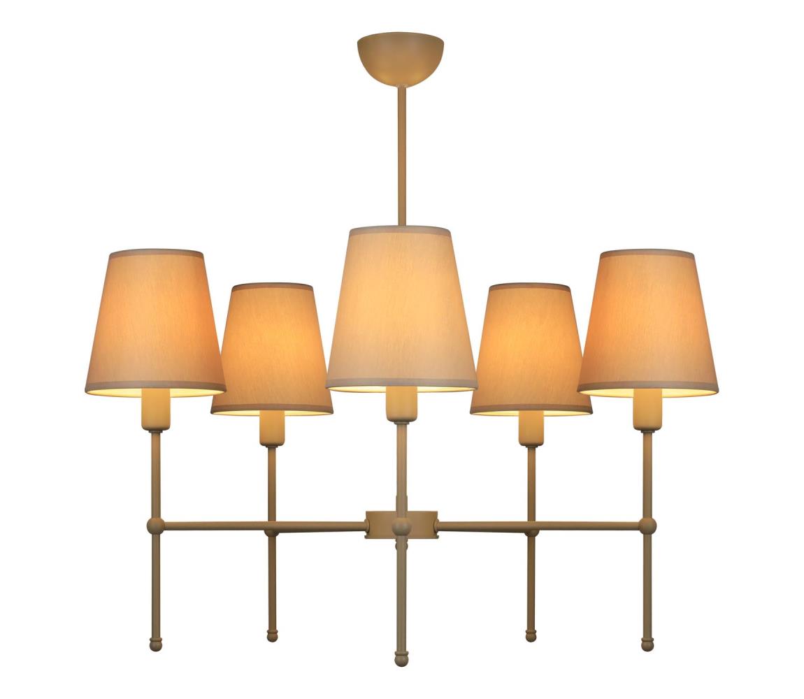 Luster na tyči MADELA 5xE14/40W/230V biela/béžová 0242