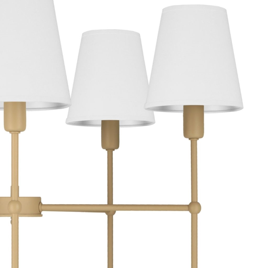 Luster na tyči MADELA 5xE14/40W/230V biela/béžová