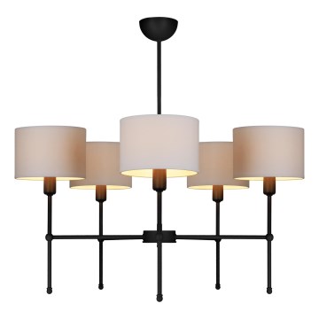 Luster na tyči MADELA 5xE14/40W/230V biela/čierna