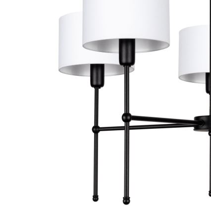 Luster na tyči MADELA 5xE14/40W/230V biela/čierna