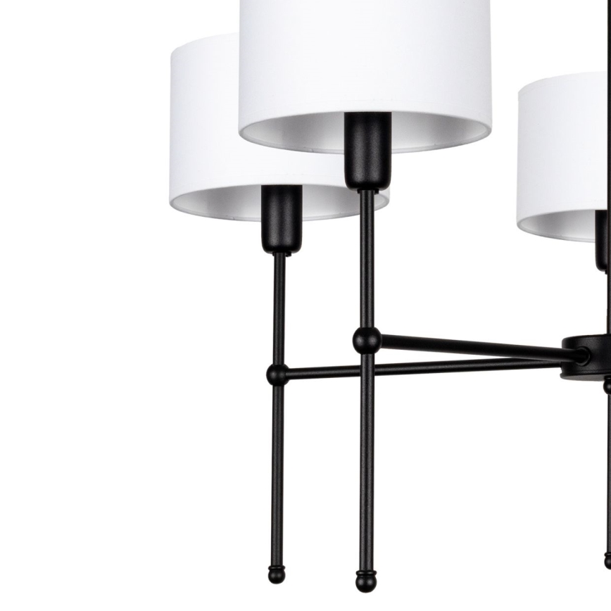 Luster na tyči MADELA 5xE14/40W/230V biela/čierna