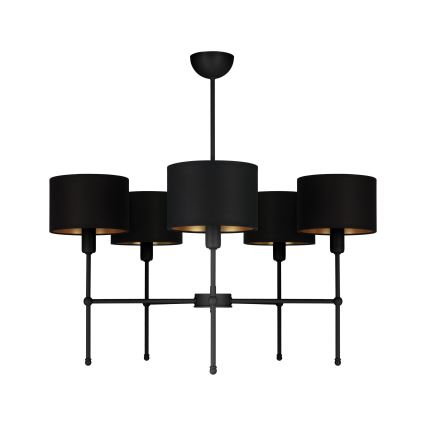 Luster na tyči MADELA 5xE14/40W/230V čierna