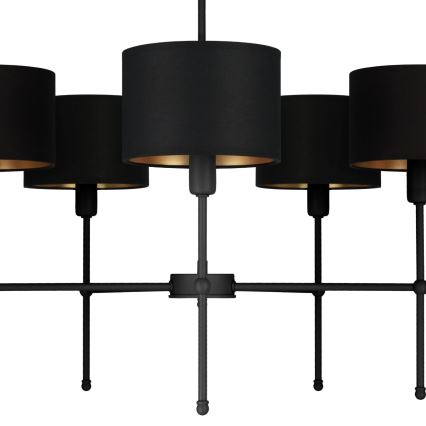 Luster na tyči MADELA 5xE14/40W/230V čierna