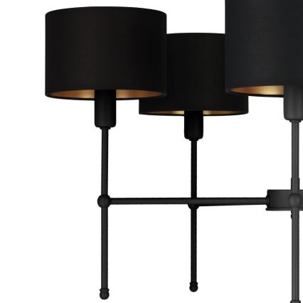 Luster na tyči MADELA 5xE14/40W/230V čierna