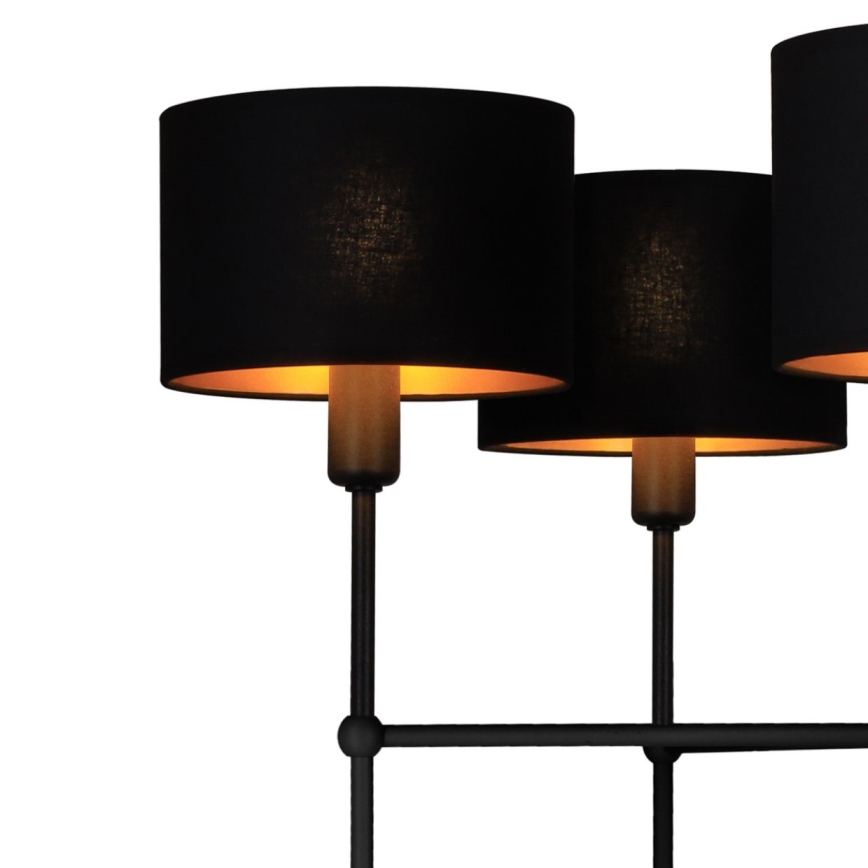 Luster na tyči MADELA 5xE14/40W/230V čierna