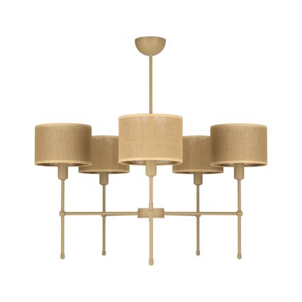 Luster na tyči MADELA 5xE14/40W/230V juta/béžová