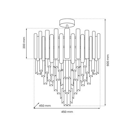 Luster na tyči MADISON 9xE14/40W/230V matný chróm