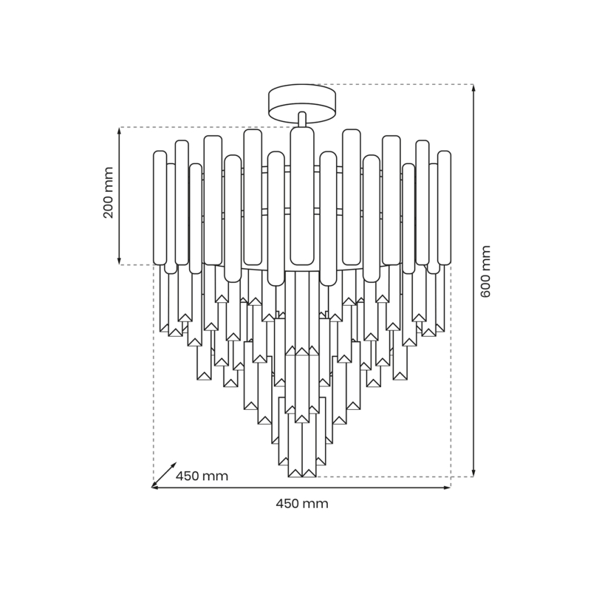 Luster na tyči MADISON 9xE14/40W/230V zlatá