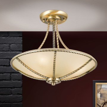 Luster na tyči MAURO 3xE27/60W/230V pr. 42 cm bronz