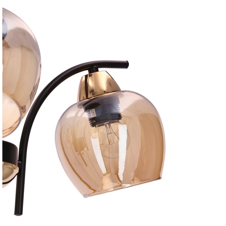 Luster na tyči MERRA 3xE27/40W/230V čierna/béžová