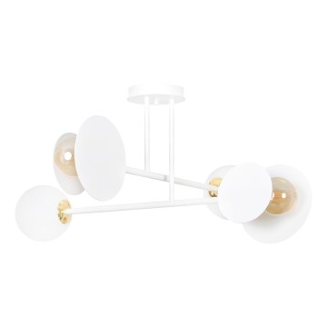 Luster na tyči MINERVA 2xE27/15W + 2xE14/10W/230V biela