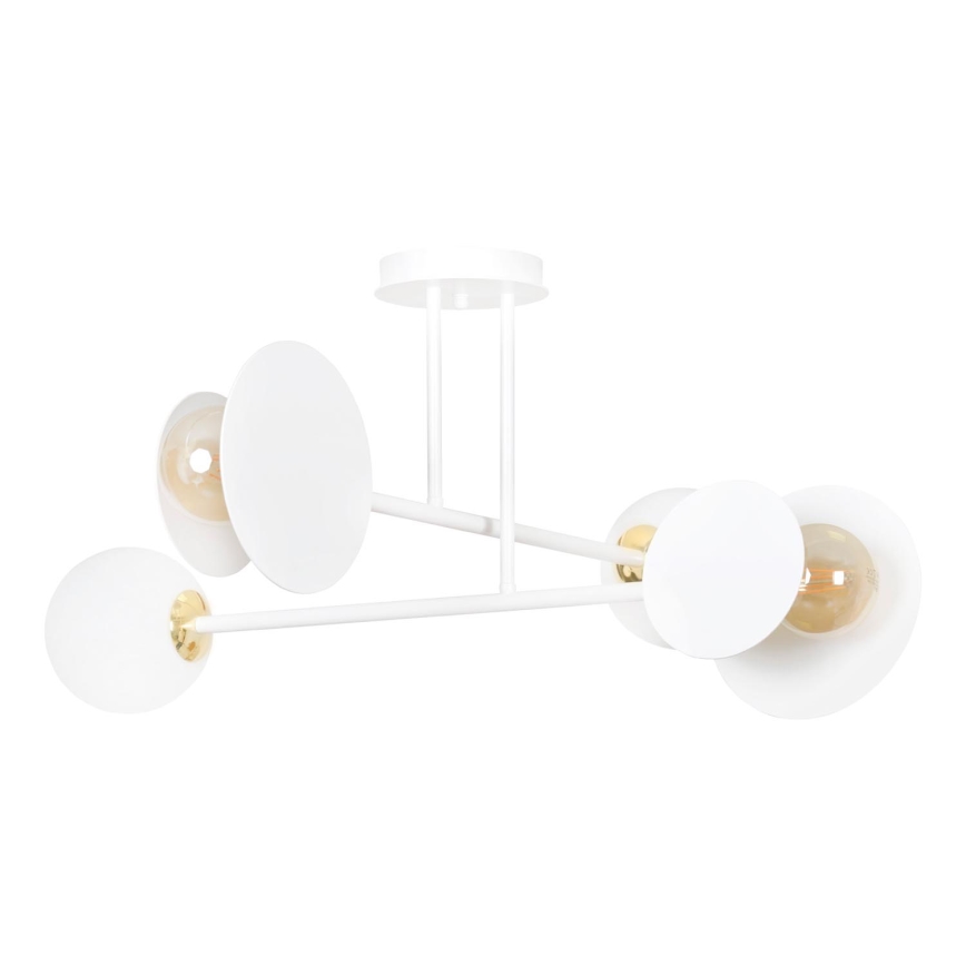 Luster na tyči MINERVA 2xE27/15W + 2xE14/10W/230V biela