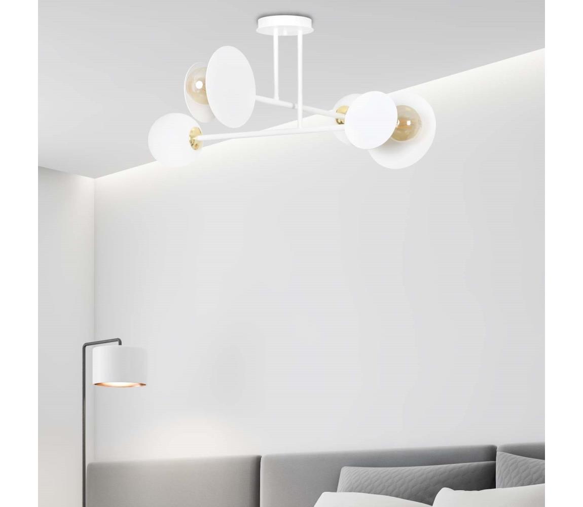 EMIBIG Luster na tyči MINERVA 2xE27/15W + 2xE14/10W/230V biela 