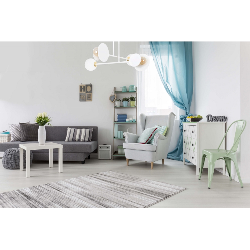 Luster na tyči MINERVA 2xE27/15W + 2xE14/10W/230V biela