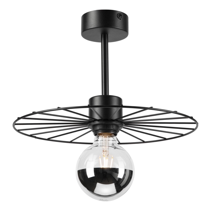 Luster na tyči MONTANA 1xE27/15W/230V pr. 30 cm čierna