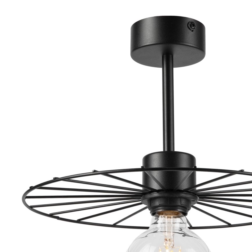 Luster na tyči MONTANA 1xE27/15W/230V pr. 30 cm čierna