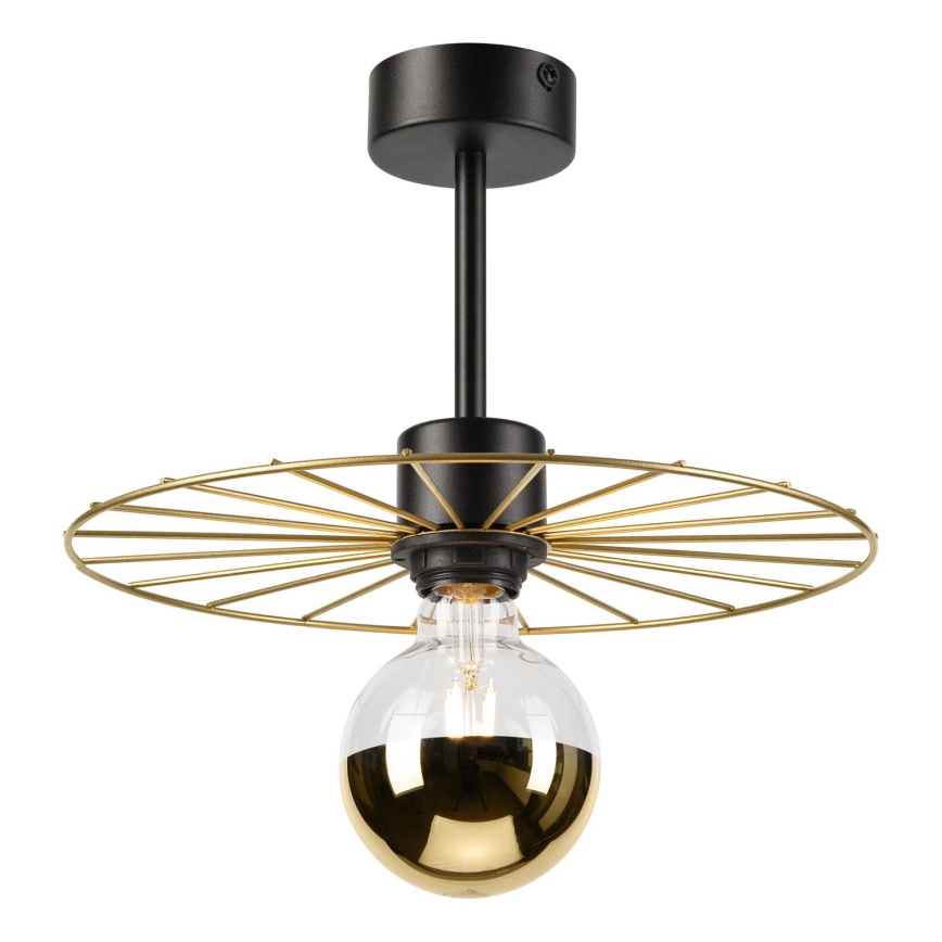 Luster na tyči MONTANA 1xE27/15W/230V pr. 30 cm zlatá/čierna