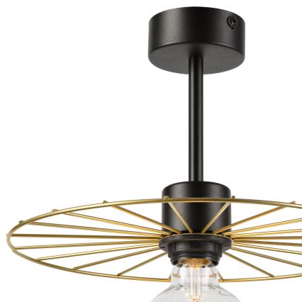 Luster na tyči MONTANA 1xE27/15W/230V pr. 30 cm zlatá/čierna