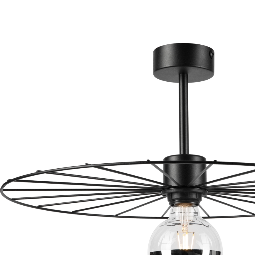 Luster na tyči MONTANA 1xE27/15W/230V pr. 45 cm čierna