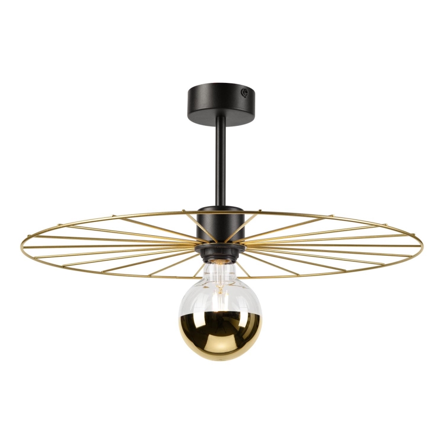 Luster na tyči MONTANA 1xE27/15W/230V pr. 45 cm zlatá/čierna