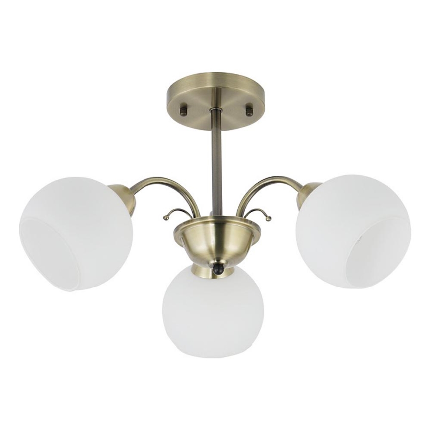 Luster na tyči NESTOR 3xE27/40W/230V mosadz