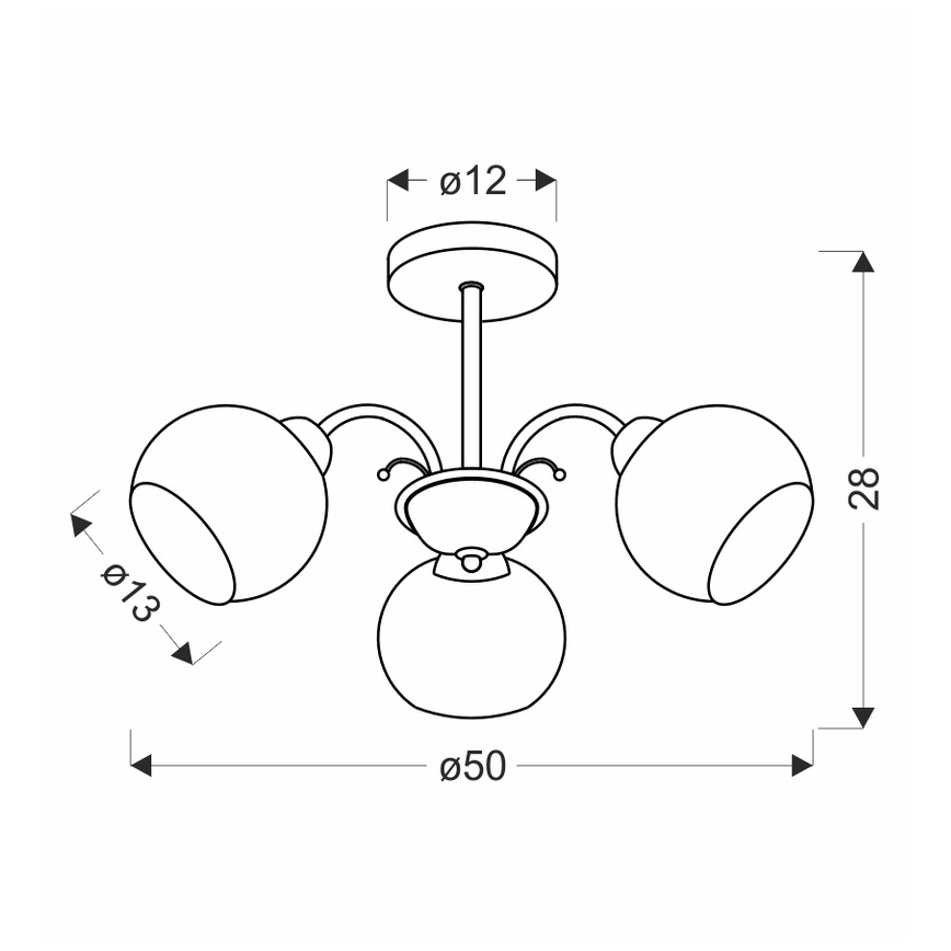 Luster na tyči NESTOR 3xE27/40W/230V mosadz