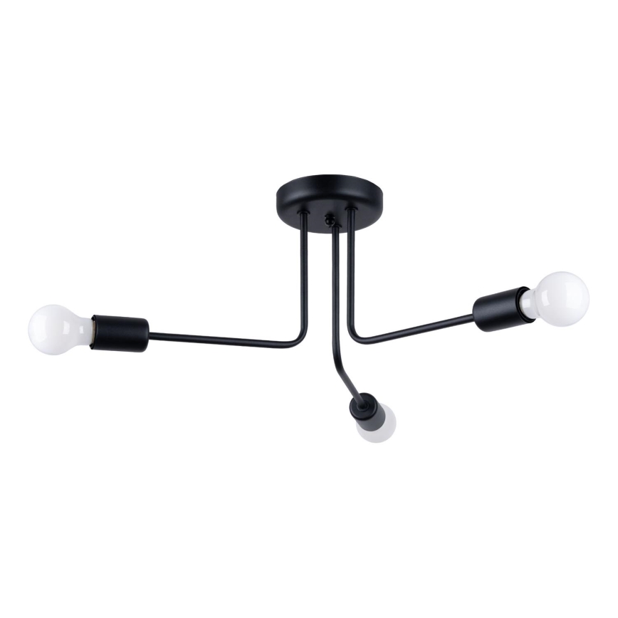 Luster na tyči NORAH 3xE27/15W/230V čierna