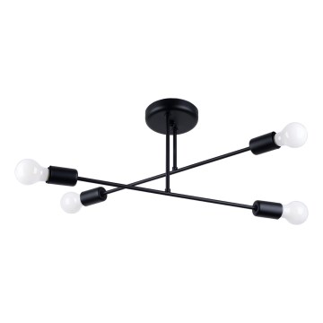 Luster na tyči NORAH 4xE27/15W/230V čierna