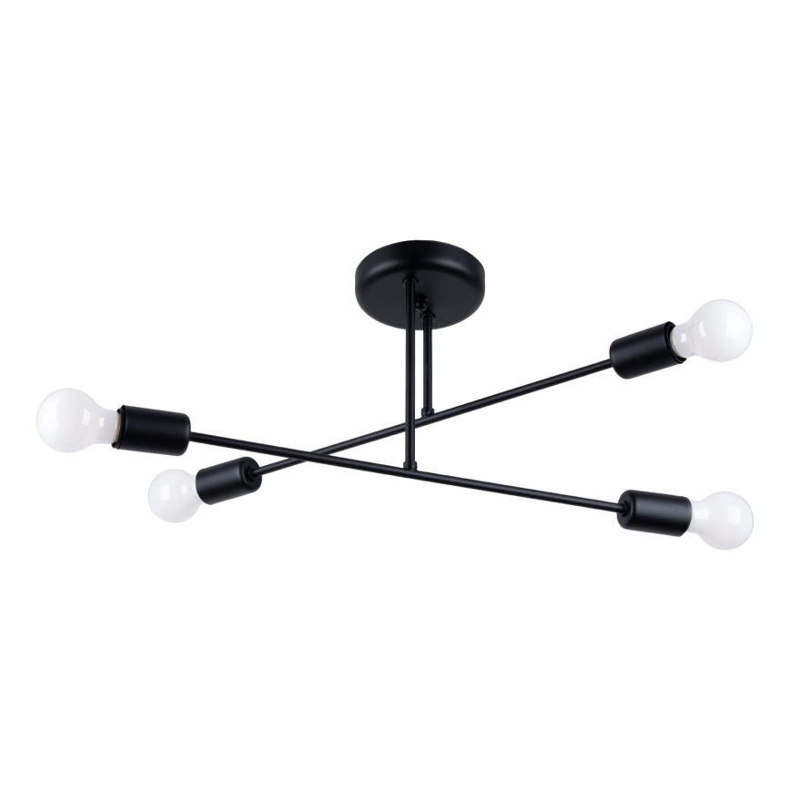 Luster na tyči NORAH 4xE27/15W/230V čierna