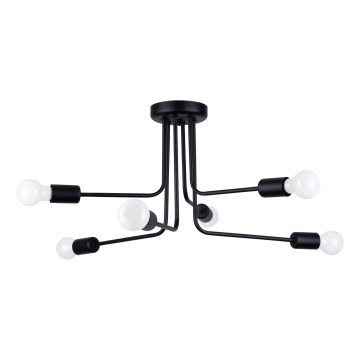 Luster na tyči NORAH 6xE27/15W/230V čierna