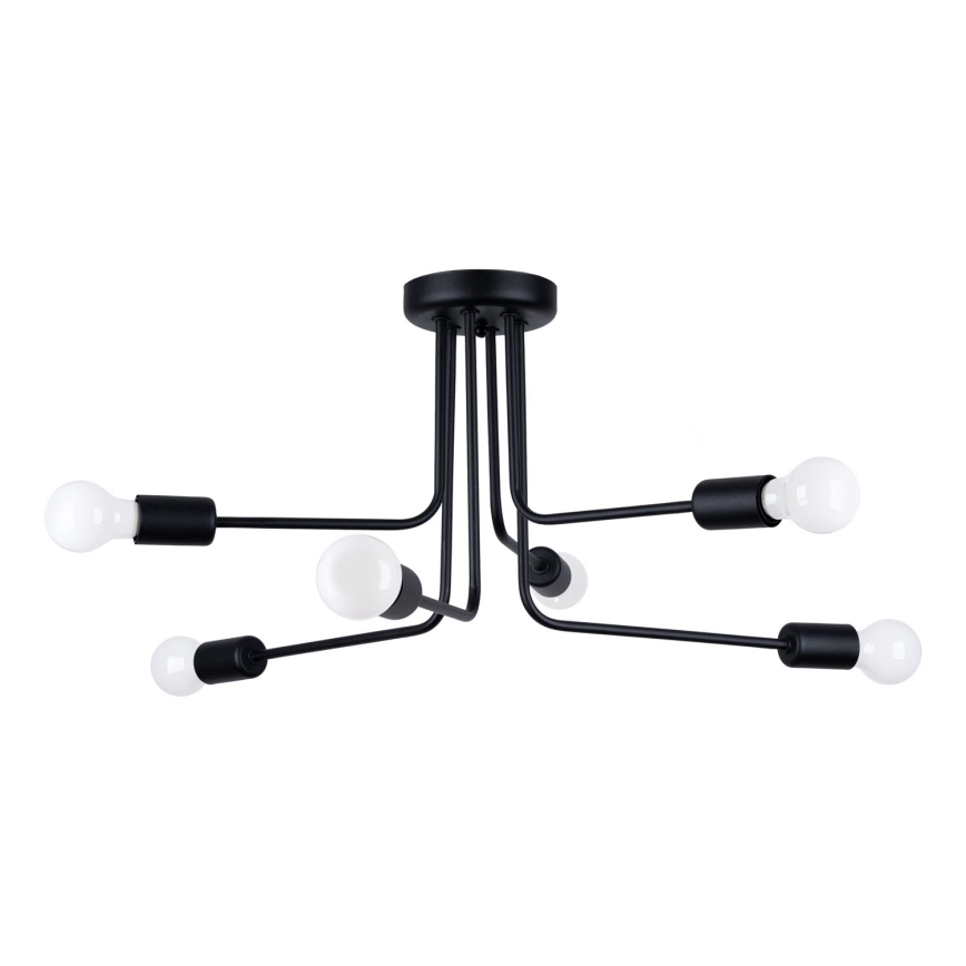 Luster na tyči NORAH 6xE27/15W/230V čierna