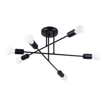 Luster na tyči NORAH 6xE27/15W/230V čierna
