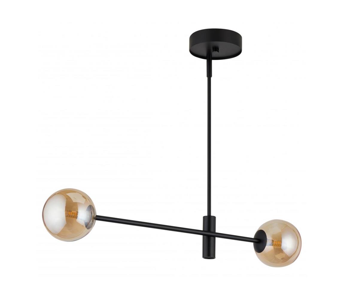 Luster na tyči ORO 2xG9/12W/230V čierna/zlatá