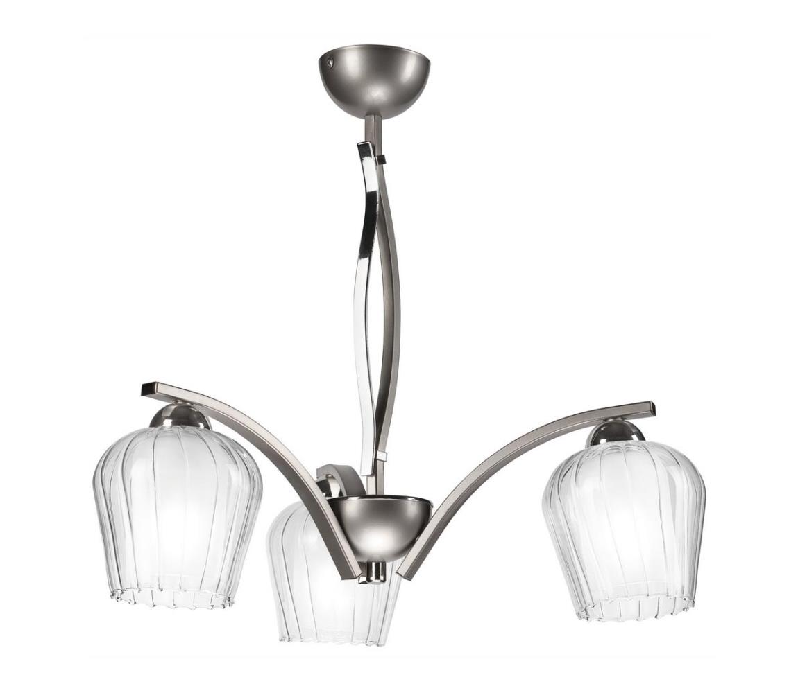 Luster na tyči PAULA 3xE27/60W/230V matný chróm