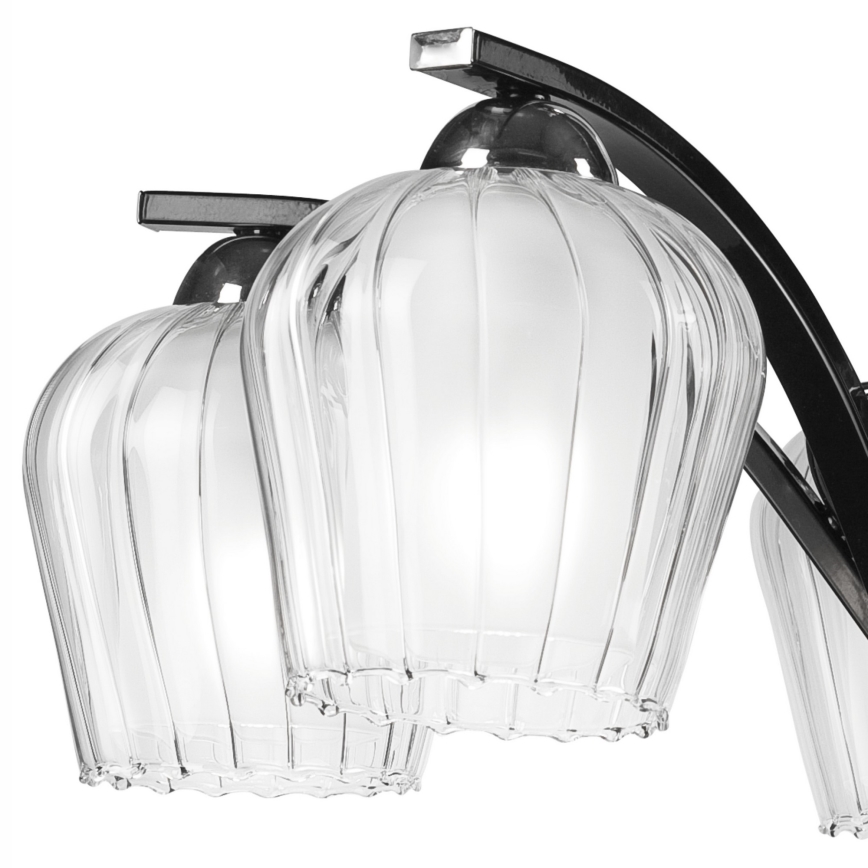 Luster na tyči PAULA 5xE27/60W/230V čierna