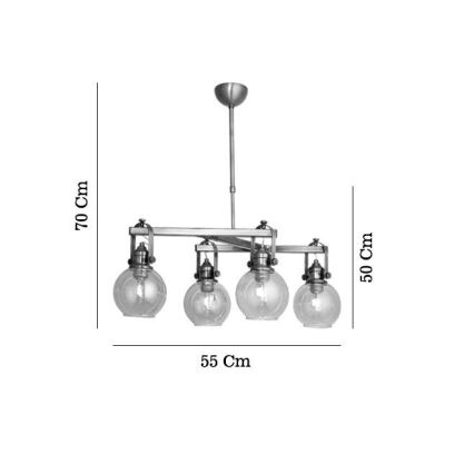 Luster na tyči POLINO 4xE27/40W/230V bronzový