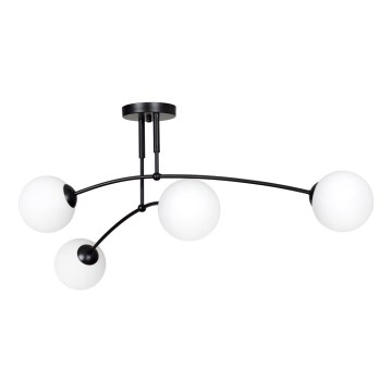 Luster na tyči PREGOS 4xE14/10W/230V čierna