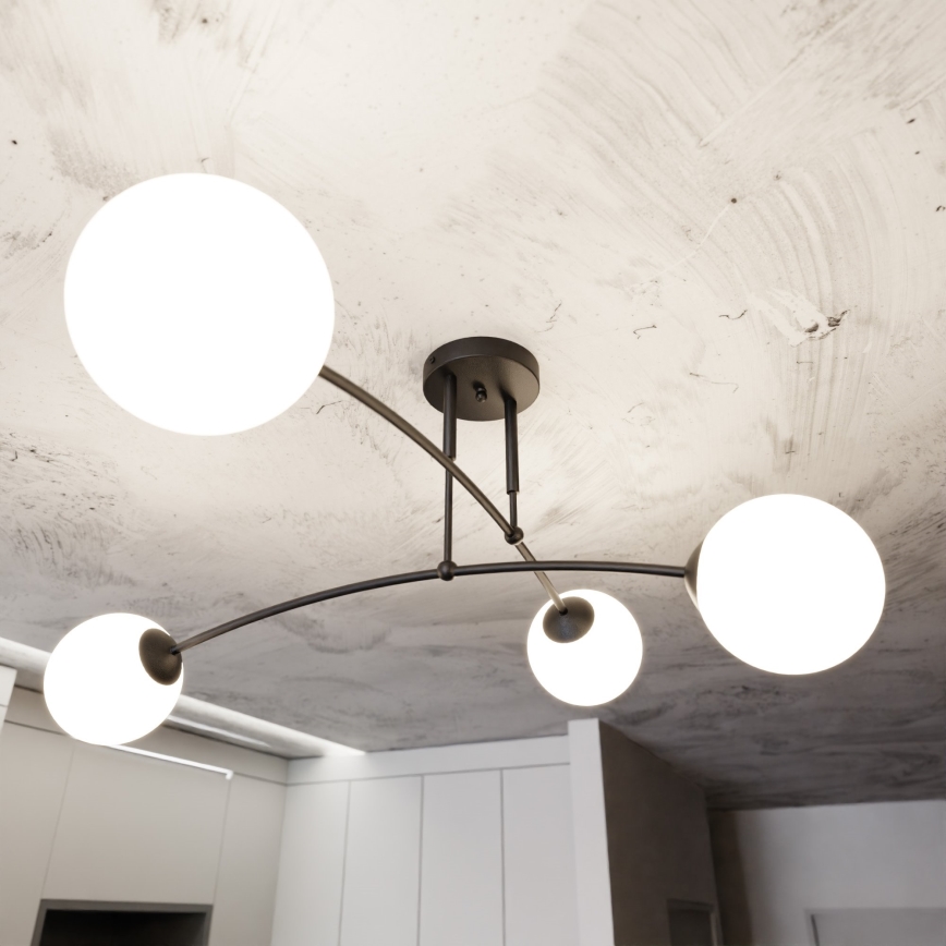 Luster na tyči PREGOS 4xE14/10W/230V čierna
