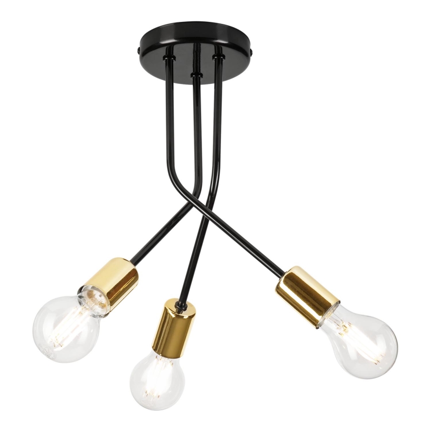 Luster na tyči PRIYA 3xE27/15W/230V čierna