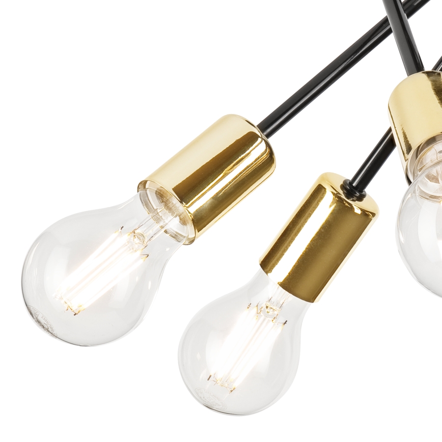 Luster na tyči PRIYA 5xE27/15W/230V čierna